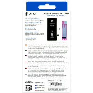 Baterija za Apple iPhone X, 2716 mAh, vključen trak za pritrditev - Image 4