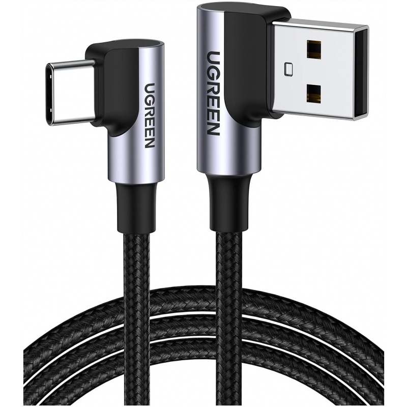 Ugreen USB v USB C 90-stopinjski kabel za hitro polnjenje 1M