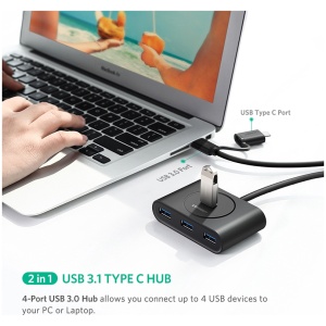 Ugreen USB 3.0 Hub z USB-C 3.1 OTG adapterjem 1M - box - Image 3