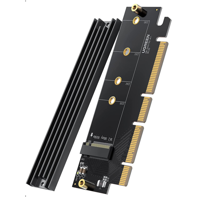 Ugreen M.2 PCIe NVME M-Key na PCIe 4.0 x16 adapter s hladilnikom - box