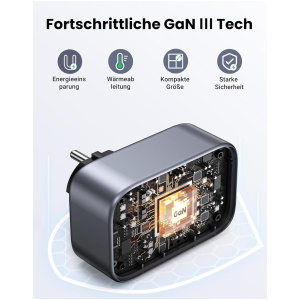 Ugreen Nexode 4v1 USB vtičnica 30W z 2xUSB, 1xUSB-C in Quick Charge - Image 3