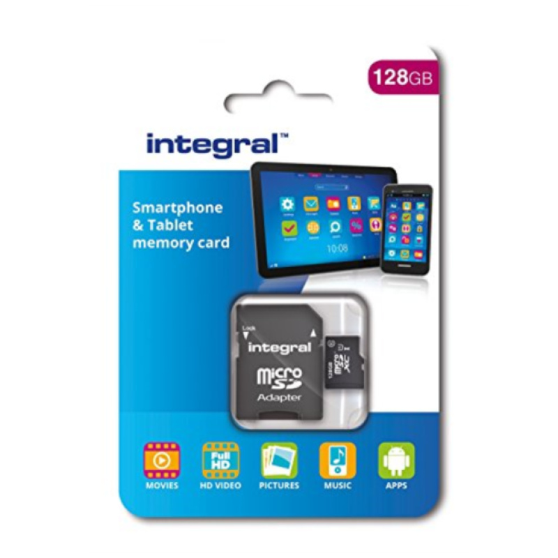 INTEGRAL 128GB SMARTPHONE & TABLET MICRO SDXC class10 UHS-I U1 80MB/s SPOMINSKA KARTICA+ SD ADAPTER