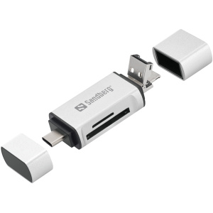 Sandberg čitalec kartic USB-C, USB-A in micro-USB | E-specialisti.si