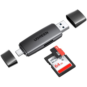 Ugreen USB 3.0 + USB-C OTG čitalec kartic | E-specialisti.si