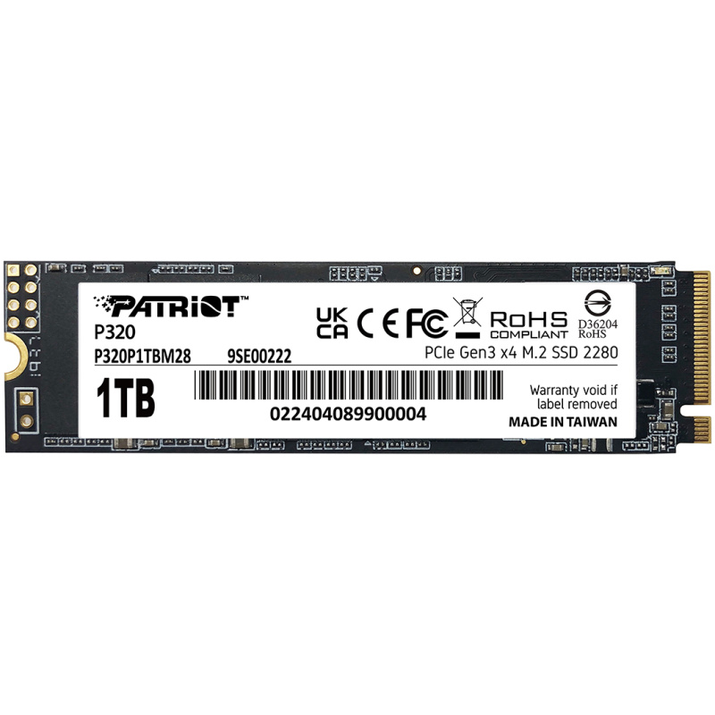 Patriot P320 1TB M.2 NVMe SSD PCIe Gen 3 x4