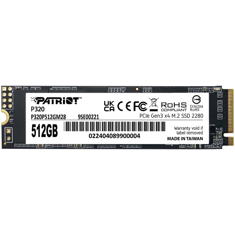 Patriot P320 512GB M.2 NVMe SSD PCIe Gen 3 x4