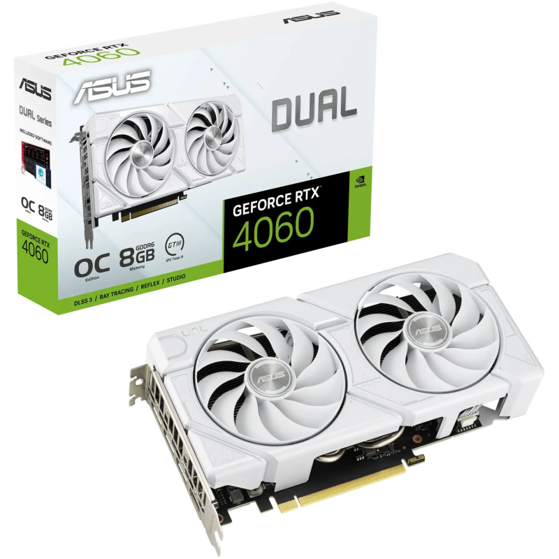 Grafična kartica ASUS GeForce RTX 4060 EVO White OC Edition 8GB GDDR6