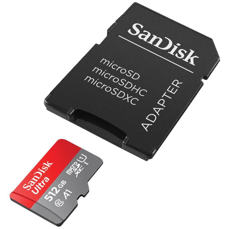 SanDisk Ultra microSDXC 512GB + SD Adapter 150MB/s  A1 Class 10 UHS-I