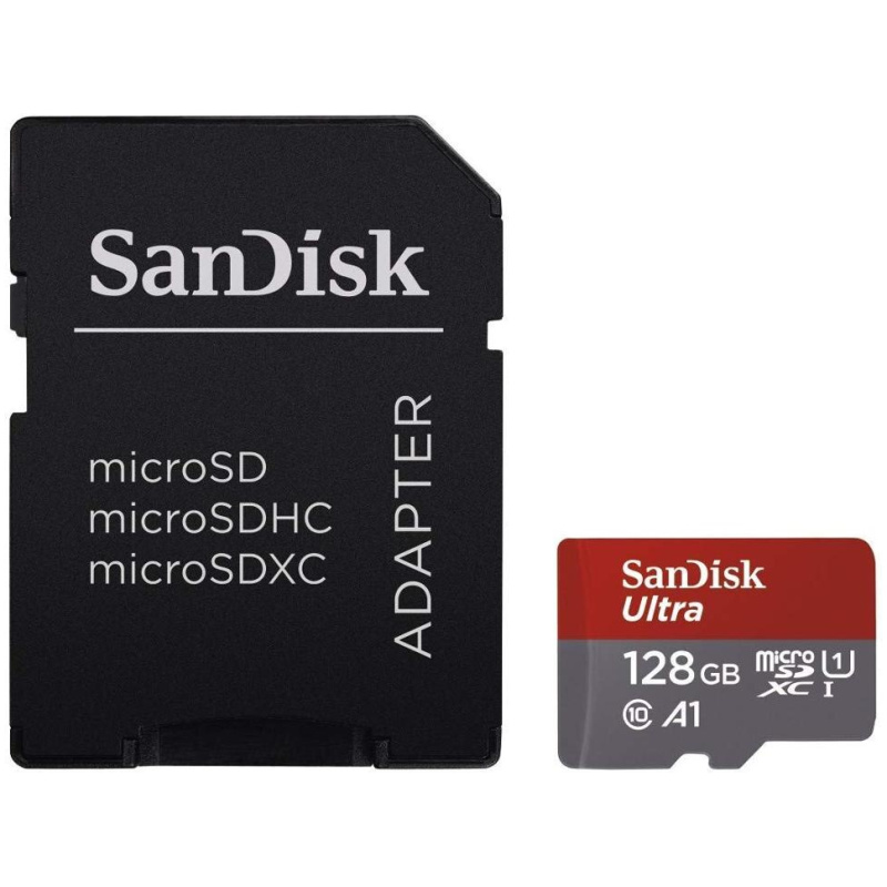 SanDisk Ultra microSDXC 128GB + SD Adapter 140MB/s  A1 Class 10 UHS-I