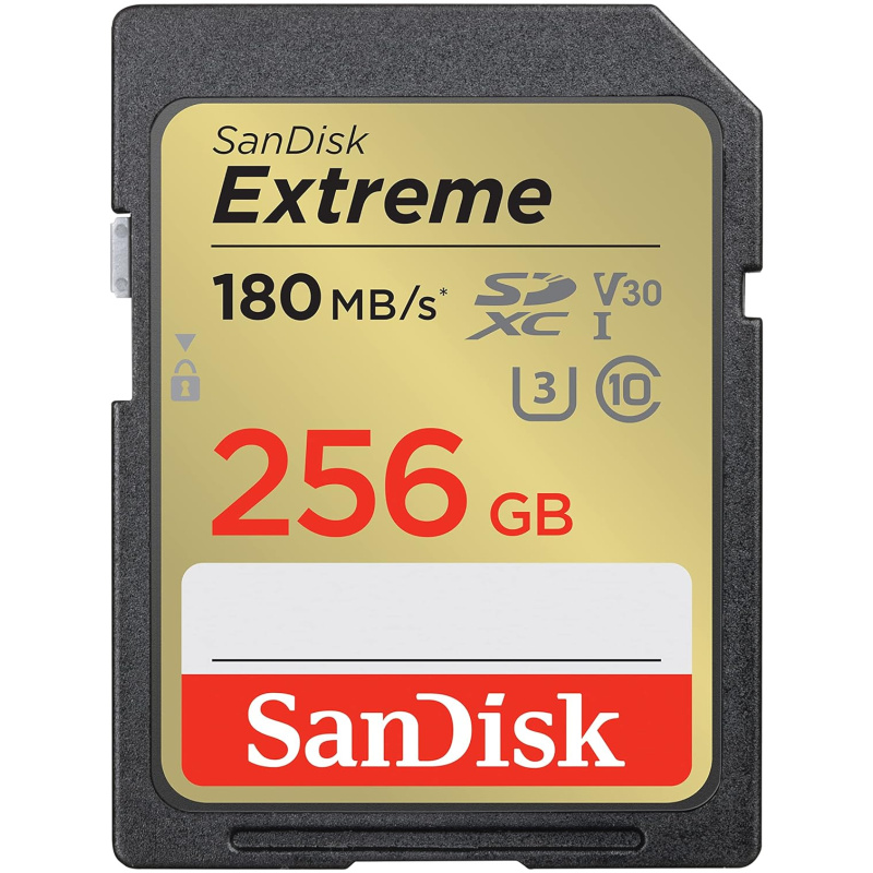 SanDisk Extreme PLUS 256GB SDHC Mspominska kartica 180MB/s in 130MB/s branje/pisanje