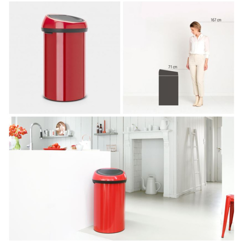 Brabantia koš na dotik rdeč 402487 - Image 3