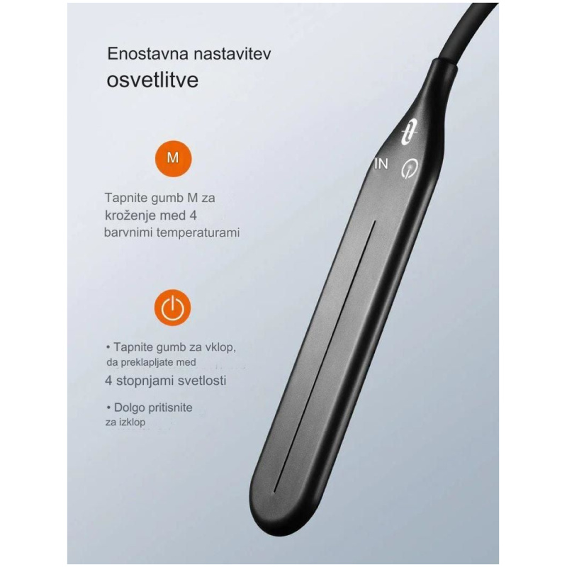 TaoTronics LED kovinska talna svetilka 72, visoka 176cm - DL072 črna - Image 4