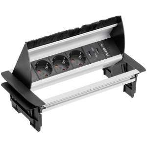 GTV vgradna vtičnica za pisarne 3x 230V + 2x USB