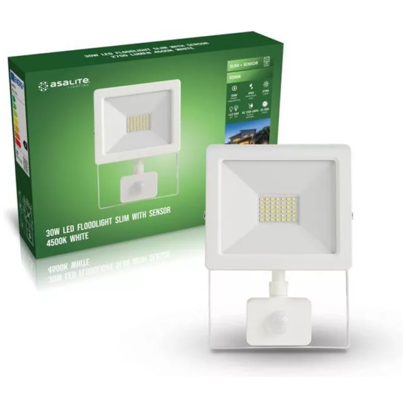 Asalite LED bel reflektor Slim 30W 4500K (2700 lumnov) + senzor - Image 2