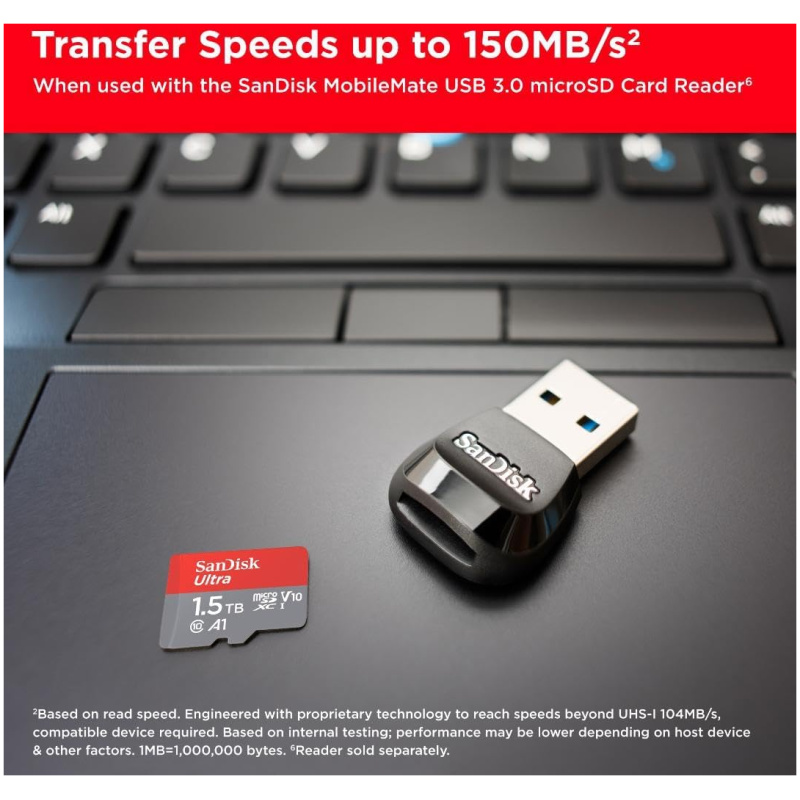 SanDisk Ultra microSDXC 1.5TB + SD Adapter UHS-I spominska kartica - Image 4