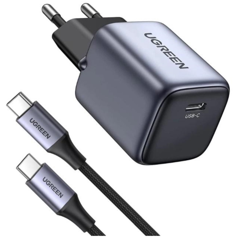 Ugreen Nexode 30W USB C Polnilnik GaN II s priloženim USB-C 60W 1M kablom