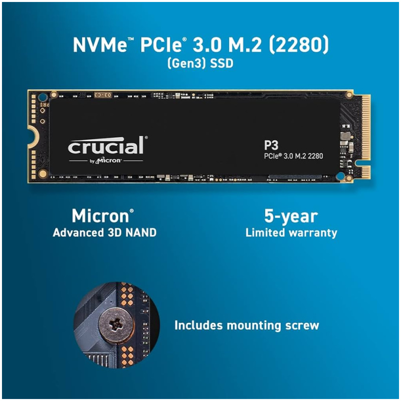 Crucial P3 Plus 4TB 3D NAND NVMe PCIe M.2 SSD - Image 2