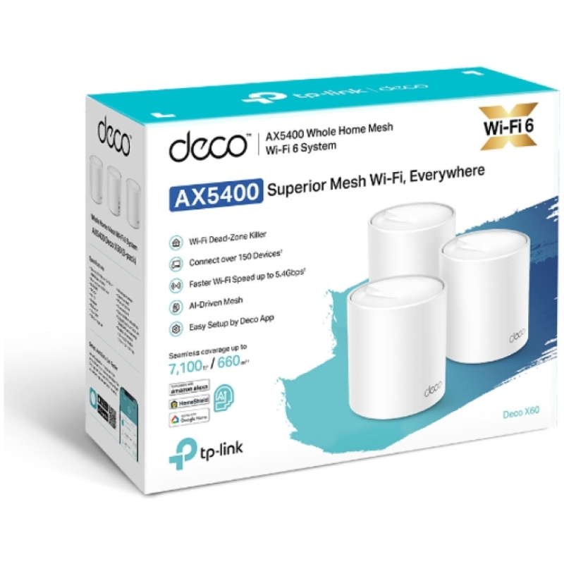 TP-LINK Deco X60 AX5400 domači Mesh Wi-Fi 6 sistem - 2 pack - Image 4