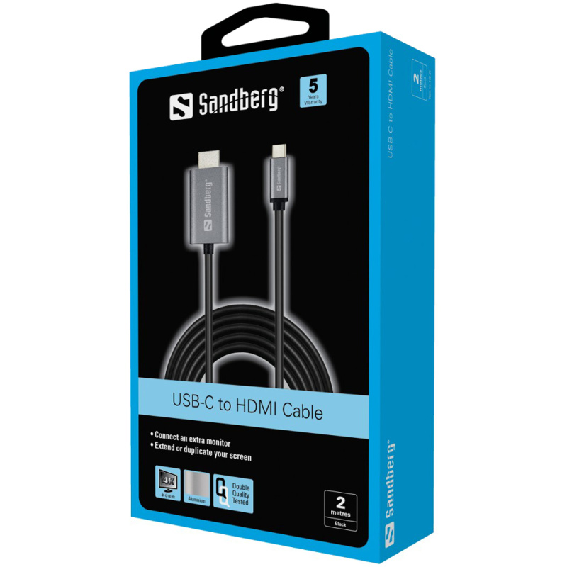Sandberg USB-C na HDMI adapter kabel 2m - Image 2
