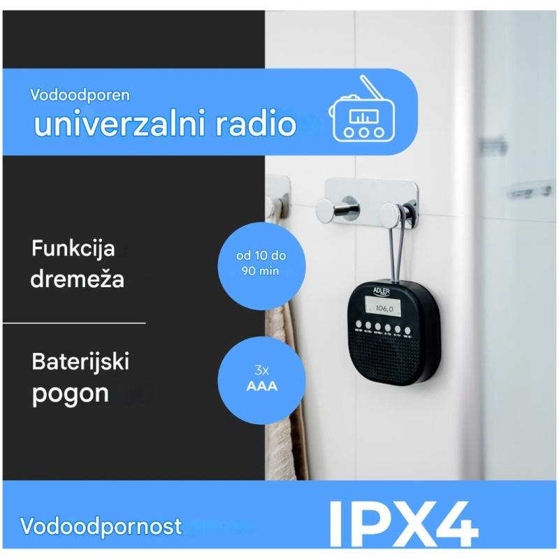 Adler Vodoodporni univerzalni radio AD 1912 - Image 2