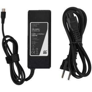 Opis:Kakovosten univerzalni polnilec za vse prenosnike, ki za polnjenje uporabljajo priključek USB-C. Polnilec ima zaščito pred prepolnjenjem, nadtokovno zaščito, temperaturno zaščito in certifikate CE in RoHS.Vsebina kompleta:1 x napajalnik za prenosnik1 x napajalni kabel (EU)Originalne oznake:4X20M26281GX20P92530ADLX65YLC2AADLX65YCC3AADLX65YDC3AADLX65YDC2AADLX65YLC3AADLX65YDC3DADLX65YCC3DADLX65YLC3DADLX65YAC3AADLX65YCC2AADLX65YAC2AADLX45YDC2AADLX45UDCU2AADLX45YCC2AADLX45YCC3AADLX45YCC3DADLX45YLC3DADLX45YDC3DGX20M33579GX20P92530GX20P92524GX20U904884X20E751314X20M262524X20M262684GX20N208764X20E751324X20E751354X20V078814X20E75137SA10M1394700HM66401FR02501FR03101FR02401FR0275A10K34723AD045G45A10K34713SA10M1394500HM63300HM64200HM651ADLX65YDC2APrimerno za:Acer:Nitro 5, Nitro 5 Spin NP515-51Apple:MacBook 12, MacBook Air, MacBook ProAsus:AsusPRO B9440, AsusPRO B9440U, AsusPRO B9440UA, ZenBook 13, ZenBook 14, Zenbook 14, ZenBook 3, ZenBook Duo, ZenBook Flip, ZenBook S, ZenBook UX393, ZenBook UX393E, ZenBook UX393EA, ZenBook UX393J, ZenBook UX393JADell:Chromebook 11, Chromebook 13, Chromebook 14, Inspiron 13, Inspiron 14, Inspiron 14R, Inspiron 15, Inspiron 17, Latitude 3120, Latitude 3300, Latitude 3301, Latitude 3320, Latitude 3400, Latitude 3410, Latitude 3420, Latitude 3480, Latitude 3488, Latitude 3490, Latitude 3500, Latitude 3510, Latitude 3520, Latitude 3590, Latitude 5285, Latitude 5289, Latitude 5300, Latitude 5310, Latitude 5320, Latitude 5410, Latitude 5510, Latitude 7200, Latitude 7210, Latitude 7300, Latitude 7310, Latitude 7320, Latitude 7400, Latitude 7410, Latitude 7420, Latitude 7424, Latitude 7520, Latitude 9410, Latitude 9420, Latitude 9510, Latitude 9520, Latitude Chromebook, Precision 3550, Venue 10, Vostro 5310, Vostro 5390, XPS 13, XPS 15HP:Elite Dragonfly, Elite x2, Elite X2, EliteBook 1040, EliteBook 735, EliteBook 745, EliteBook 755, EliteBook 830, EliteBook 835, EliteBook 840, EliteBook 845, EliteBook 850, EliteBook 855, EliteBook x360, EliteBook X360, Envy 13, Envy 13T, Envy 17, Envy 17M, Envy 17T, Envy X360, Envy x360, Pro x2, ProBook 430, ProBook 440, ProBook 445, ProBook 445R, ProBook 450, ProBook 455, ProBook 455R, ProBook 470, ProBook 630, ProBook 635, ProBook 640, ProBook 650, Spectre 13, Spectre Folio, Spectre x2, Spectre x360, ZBook 14u, ZBook 14U, ZBook 15U, ZBook FireflyHuawei:MateBookHP:100w Gen, 14e Chromeboook, 14W Gen, 300e Chromebook, 300w Gen, 500e Chromebook, 500w Gen, Chromebook 100e, Ducati 5, IdeaPad 5, IdeaPad 730S, IdeaPad 730s, IdeaPad Flex, IdeaPad S540, IdeaPad S940, IdeaPad Slim, IdeaPad Yoga, Slim 7, Tablet 10, ThinkBook 13s, ThinkBook 13x, ThinkBook 14, ThinkBook 14s, ThinkBook 15, Thinkbook Plus, ThinkBook Plus, ThinkPad 11e, ThinkPad 25, ThinkPad A275, ThinkPad A285, ThinkPad A475, ThinkPad A485, ThinkPad E14, ThinkPad E15, ThinkPad E480, ThinkPad E485, ThinkPad E490, ThinkPad E490s, ThinkPad E495, ThinkPad E580, ThinkPad E585, ThinkPad E590, ThinkPad E595, ThinkPad L13, ThinkPad L14, ThinkPad L15, ThinkPad L380, Thinkpad L380, ThinkPad L390, ThinkPad L480, ThinkPad L490, ThinkPad L580, ThinkPad L590, ThinkPad P14s, ThinkPad P15s, ThinkPad P43s, ThinkPad P51S, ThinkPad P51s, ThinkPad P52s, ThinkPad P53s, ThinkPad T14, ThinkPad T14s, ThinkPad T15, ThinkPad T470, ThinkPad T470S, ThinkPad T480, ThinkPad T480s, ThinkPad T490, ThinkPad T490S, ThinkPad T495, ThinkPad T495s, ThinkPad T570, ThinkPad T580, ThinkPad T590, ThinkPad X1, ThinkPad X12, ThinkPad X13, ThinkPad X270, Thinkpad X280, ThinkPad X390, ThinkPad X395, ThinkPad Yoga, Yoga 720, Yoga 730, Yoga 9, Yoga 910, Yoga 920, Yoga C740, Yoga C930, Yoga Duet, Yoga Duet 7-13ITL6, Yoga S730, Yoga S940, Yoga Slim 7-13ACN05 LAPTOP IdeaPad, Yoga Slim 7-13ITL05 LAPTOP IdeaPad, Yoga Slim 7-14ITL05 LAPTOP IdeaPad, Yoga Slim 7-15ITL05 LAPTOP IdeaPadPorsche:Design BookSamsung:9 NP900X3T, 9 Pro NP940X5M, 9 Pro NP940X5NXiaomi:Mi Notebook ProLastnosti:Proizvajalec: Green CellMoč: 90 WBarva: črnaVhodna napetost: 100-240 VIzhodna napetost: 20 V (4,5 A), 20 V (3,25 A), 15 V (3 A), 12 V (3 A), 9 V (3 A), 5 V (3 A)Tok: 4,5 APriključek: USB-C