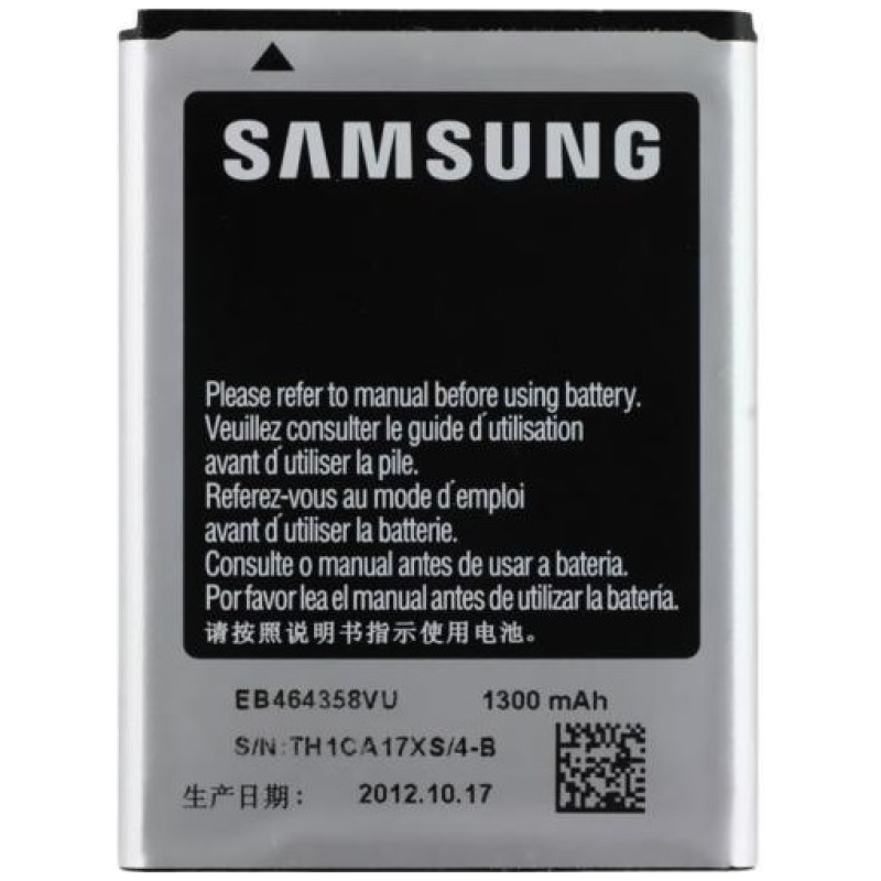 Opis:Originalna baterija proizvajalca SamsungNajsodobnejša tehnologija omogoča veliko ciklov polnjenja in praznjenjaLi-Ion celice so prijazne okolju, obenem pa zagotavljajo delovanje brez spominskega učinkaTermično stikalo ščiti baterijske celice pred pregrevanjem, prenapolnitvijo in kratkim stikomVisoka kapaciteta baterije, podaljšan čas delovanja pri mirovanju naprave, zelo počasno samopraznjenjeBaterijo polnimo z originalnim ali nadomestnim polnilcemCertifikati CE in ROHSBulk pakiranjeOriginalne oznake:EB464358VUEB494358VUEB 464358 VUEB464358VUBSTDPrimerno za:Samsung:Galaxy Ace, Galaxy Ace Plus, GT-S5830, GT S 5830, GT-S5830I, GT S 5830 I, GT-S6358, GT S 6358, GT-S7500, GT S 7500, GT-S7508, GT S 7508, SCH-i579, SCH I 579, SCH-I659, SCH I 659, SHW-M460D, SHW M 460D, Wave M, GT-S6500, GT-S6500D, Galaxy Mini 2, GT-S6500L, GT-S6500, Galaxy Ace Q, Galaxy Appeal, Galaxy Music, Galaxy Young, Galaxy Young Duos, GT-S6010, GT-S6102, GT-S6310, GT-S6312, GT-S6358, GT-S6500, GT-S6500D, GT-S6500L, GT-S6500T, GT-S6818, GT-S7500, GT-S7508, Jena, SCH-I569, SCH-i579, SCH-I589, SCH-i619, SGH-I827, SGH-I827D, SHW-M460DLastnosti:Proizvajalec: SamsungVrsta: Li-IonNapetost: 3,7 VKapaciteta: 1.300 mAh (4,81 Wh)